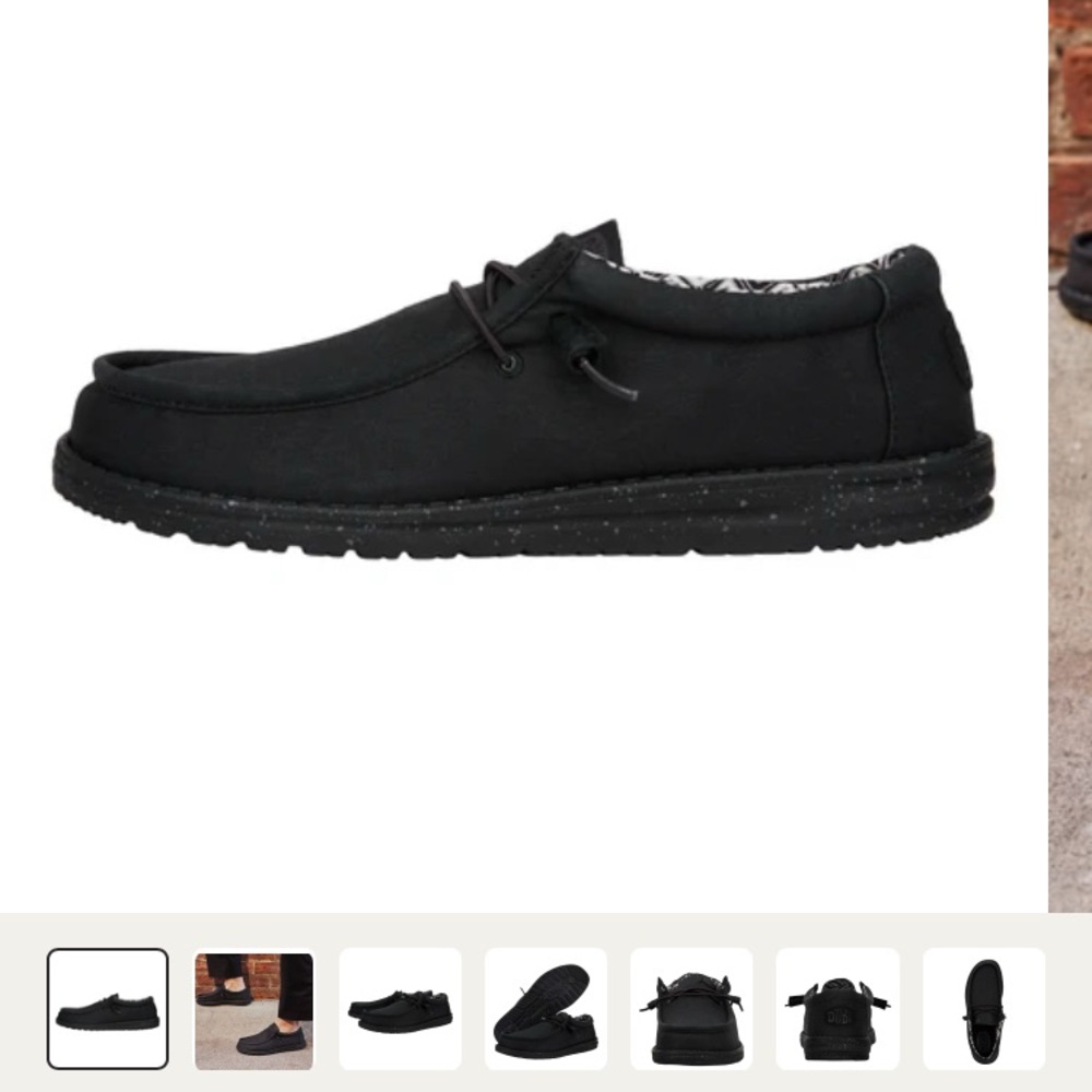 Hey Dude Black and Gray Canvas Shoes